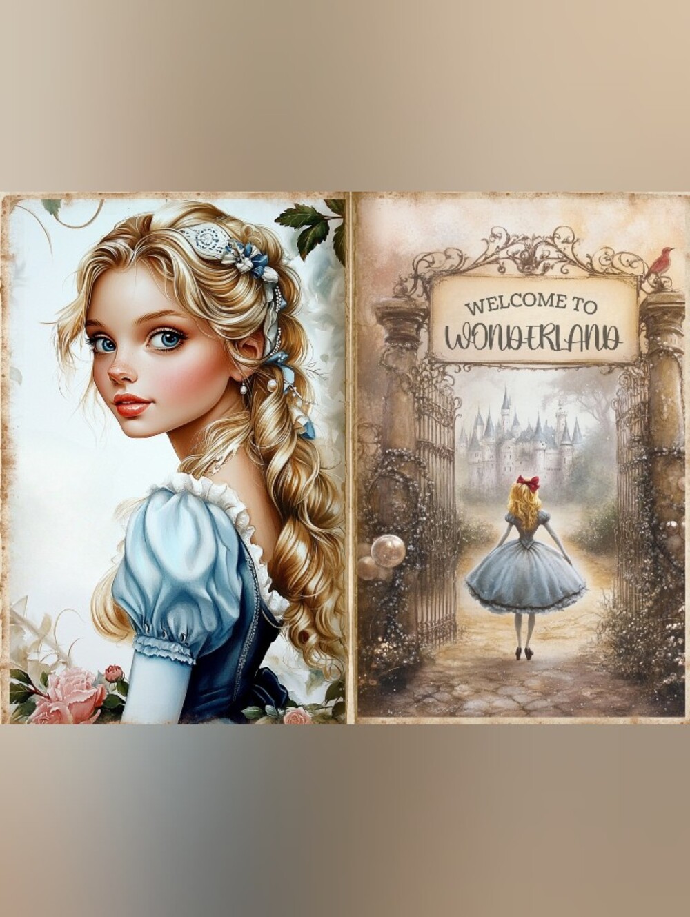 15pc=Alice Inspired Doudle Jurnal Sheets SPECIAL